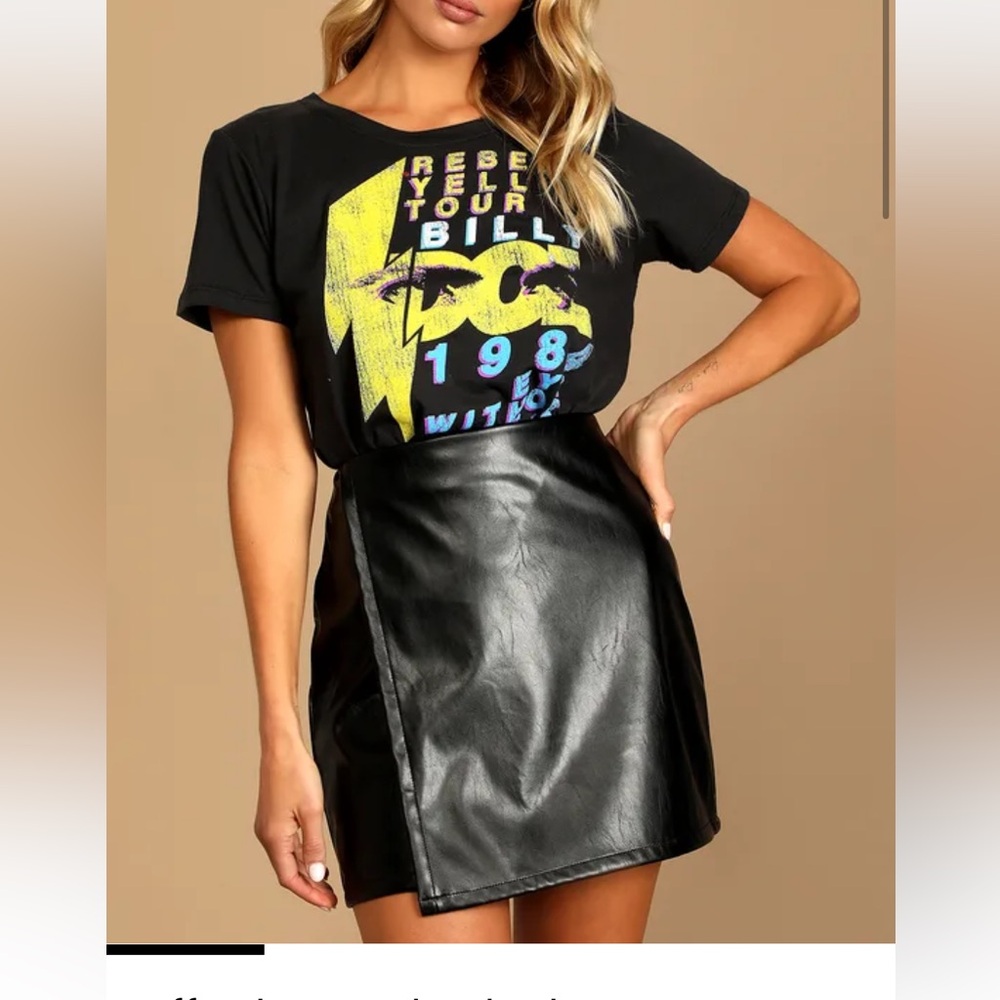 Black Faux Leather Skirt